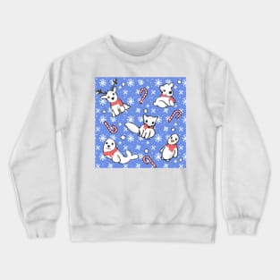 Snow Animal Candy Cane Print Crewneck Sweatshirt